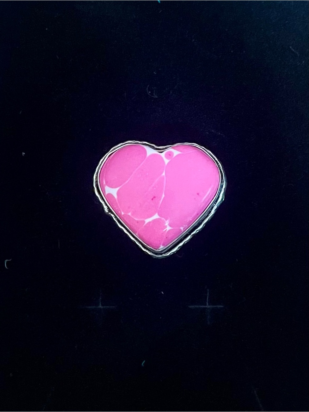 Pink Turquoise Heart Ring in 925 Sterling Silver NWOT
